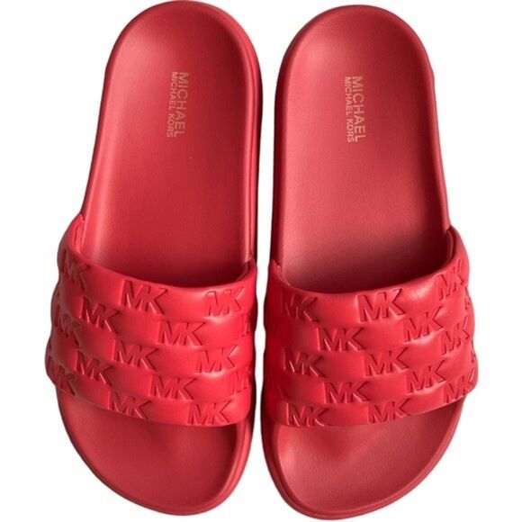 Michael Kors Finnie Slide Sandals Rubin Red, US8 - Picture 1 of 9